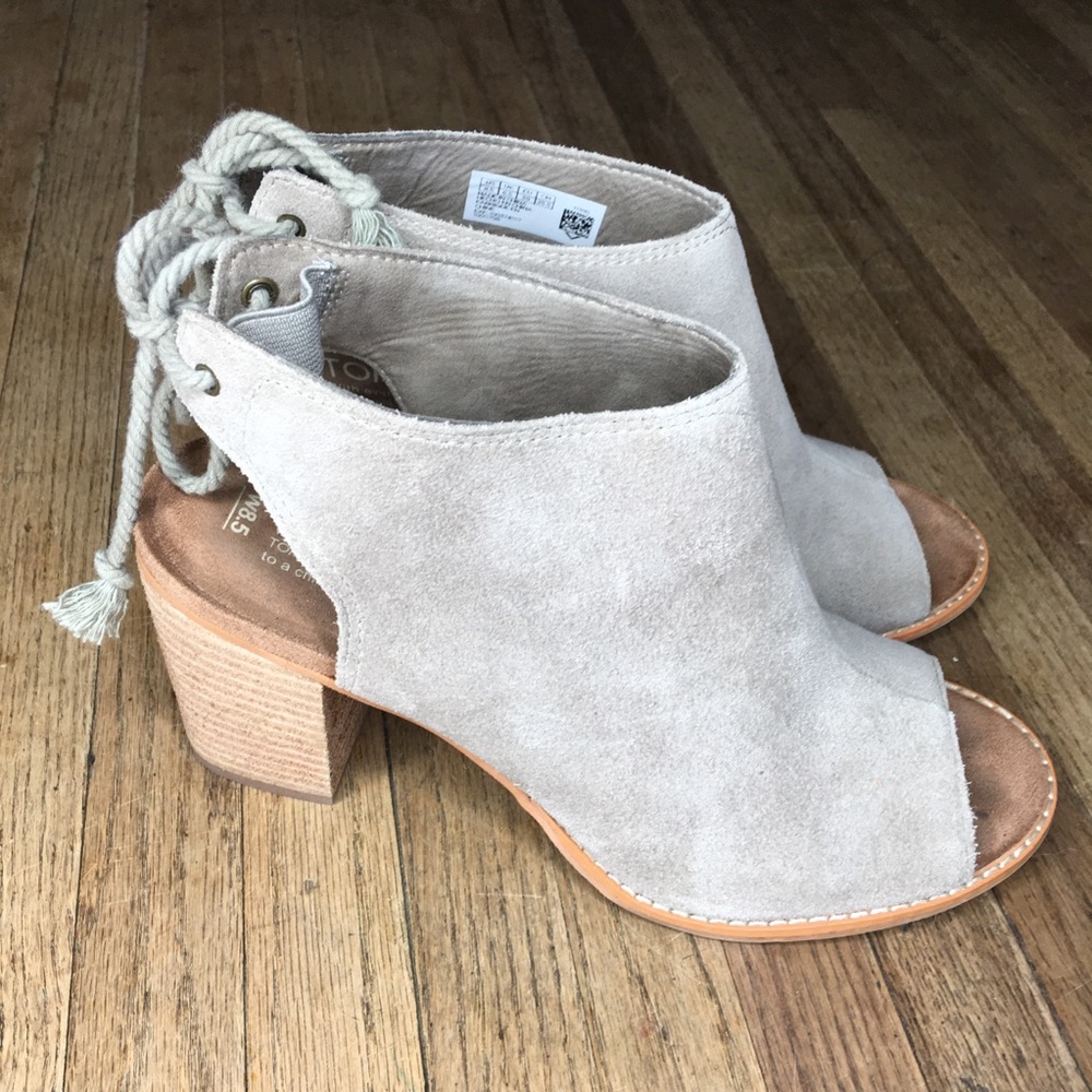 Women’s TOMS Elba Desert Suede Heel Sandals 8.5
